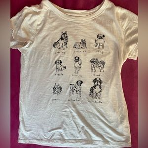 J Crew designer dogs graphic tee womens size small